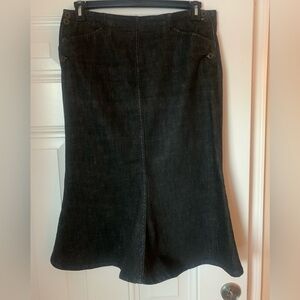 Classic Ralph Lauren Dark Denim Skirt Bronze Button Accents Size 8